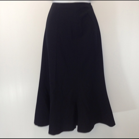 Chaps Black Panel Tulip Full Skirt Skirt Sz 6 modest - Picture 1 of 6